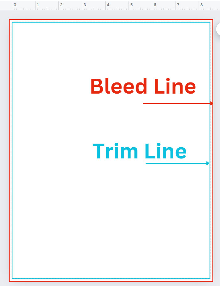 trim lines and bleed area