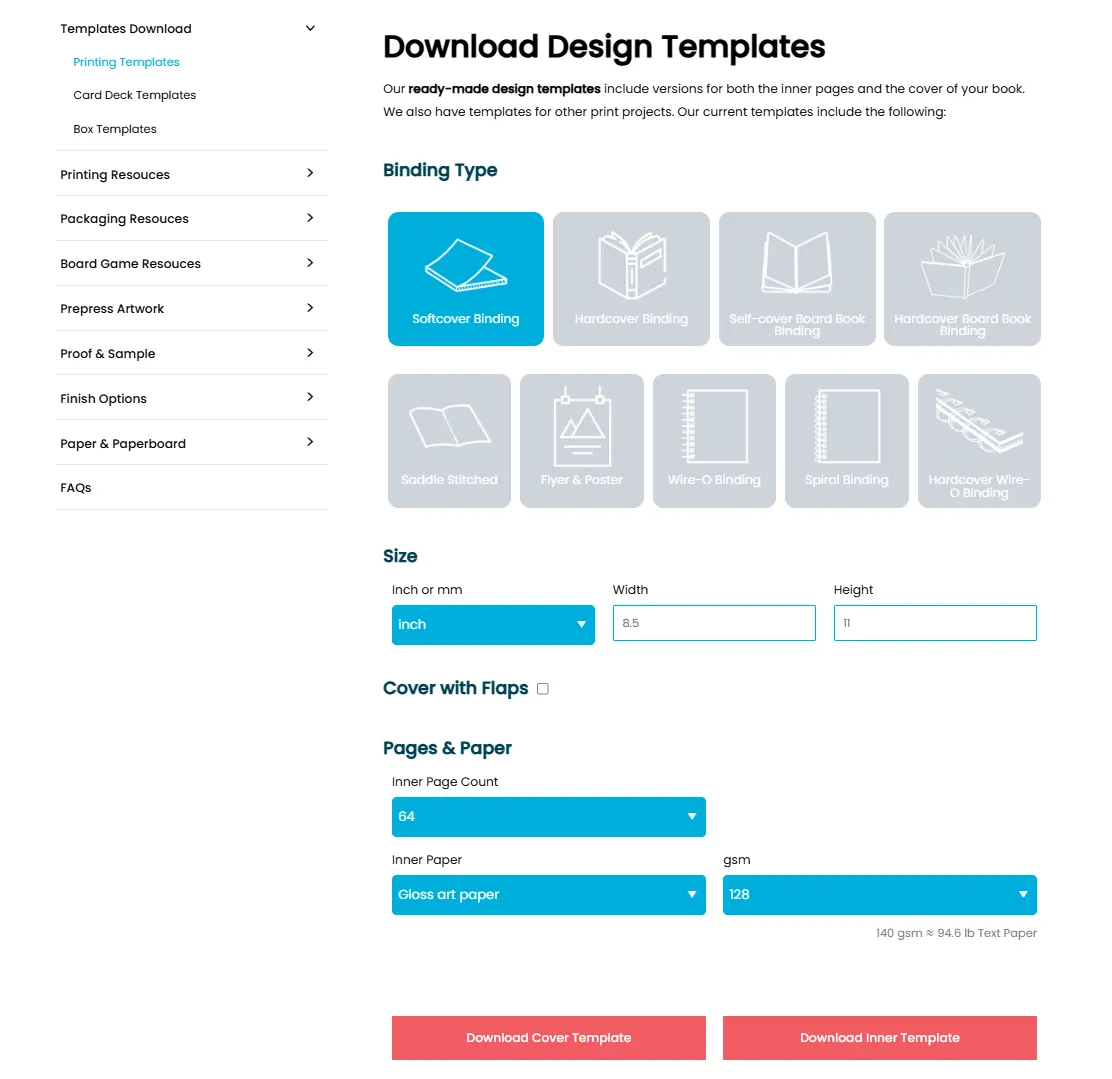 Download the template from template page