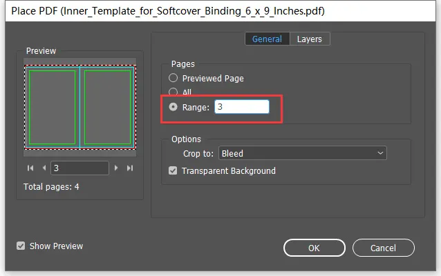 How to Use QinPrinting Cover Templates in Adobe InDesign - Place the template 2