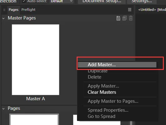 Setting up non-facing pages 2