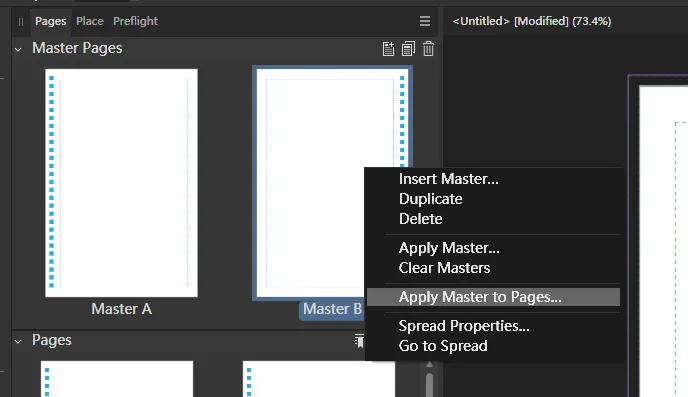 Setting up non-facing pages 5