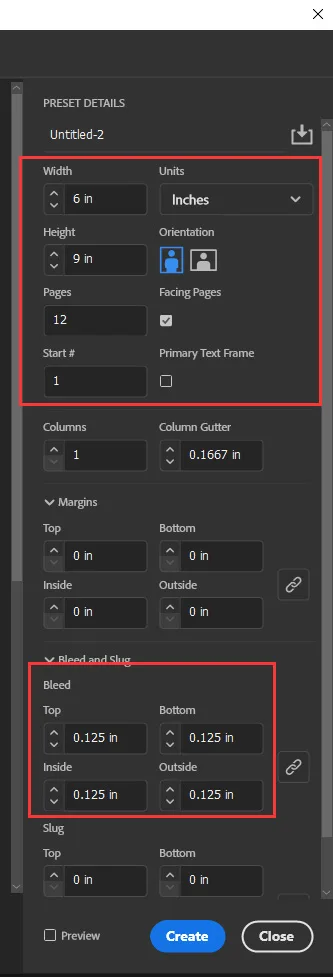 Creat New Document in Adobe InDesign