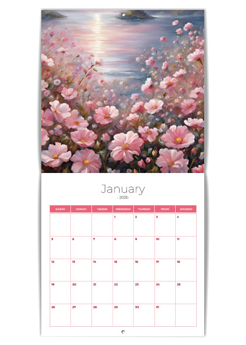 Calendar 2025 12x12inch design template