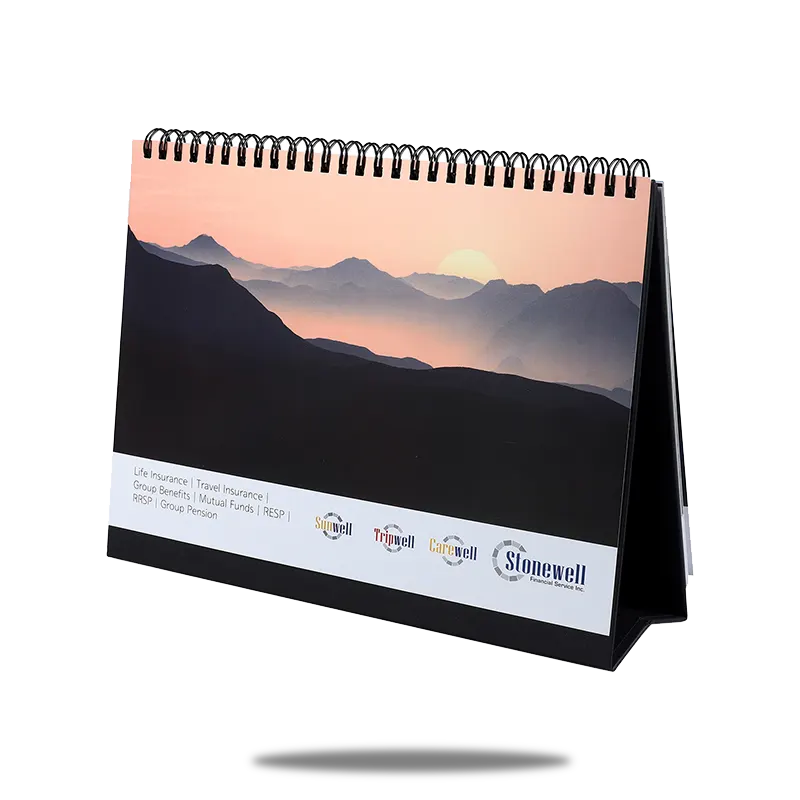 high quality stand up desk calendar printing