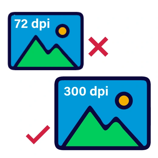 make sure the resolution is 300 DPI